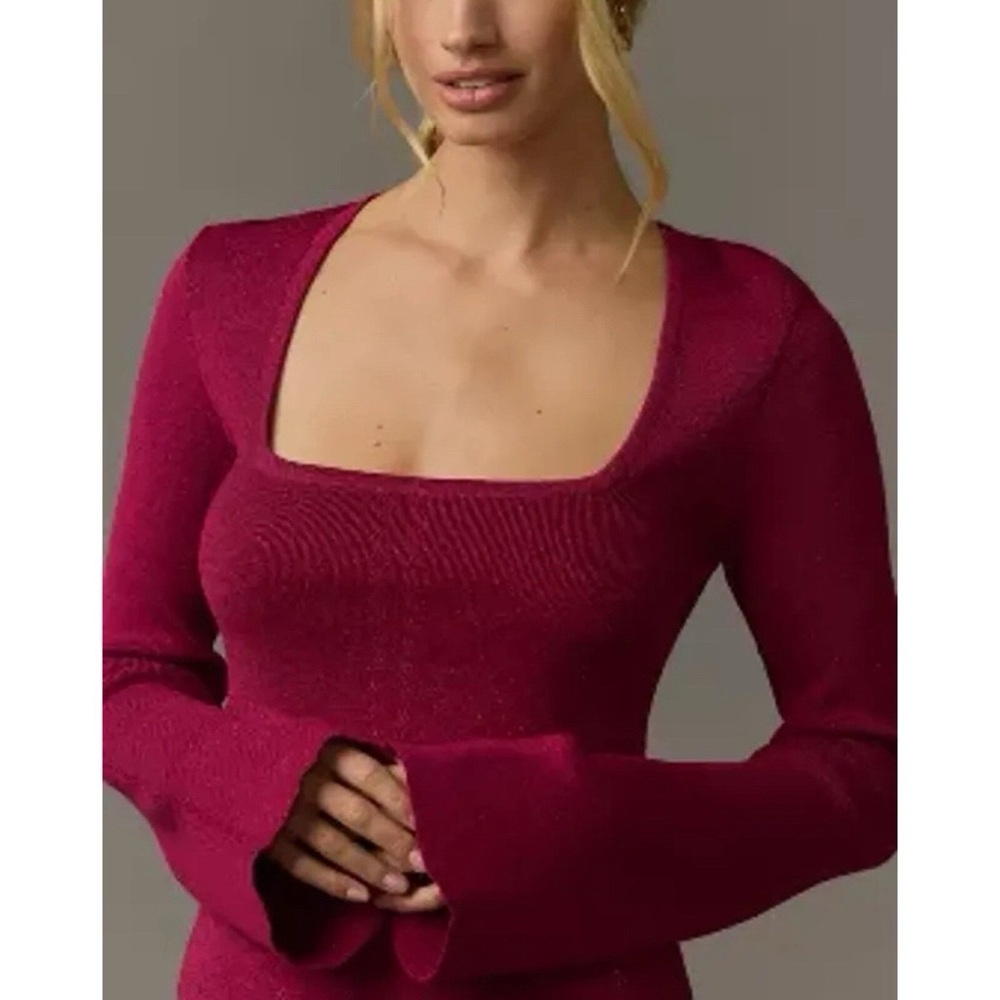 Anthropology Maeve Burgundy Sweater Size S